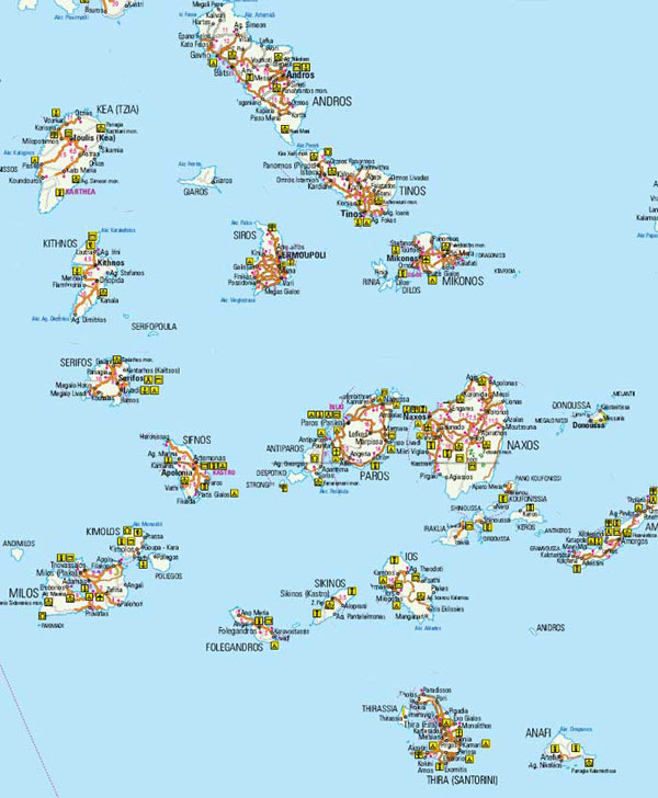 Cicladi Mappa Delle Cicladi Cartina