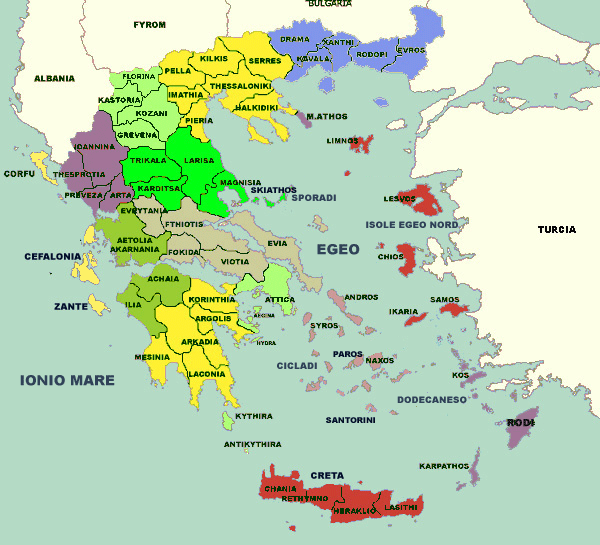 Mappa Grecia Cartina Della Grecia